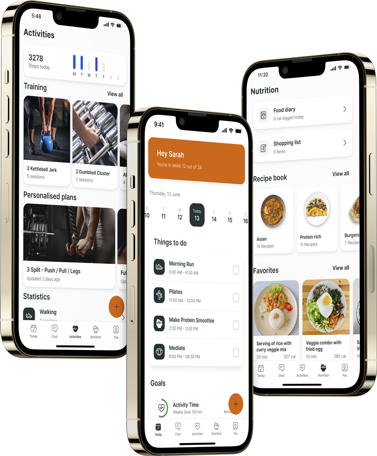 A mockup of the coaching app showcasing the features.